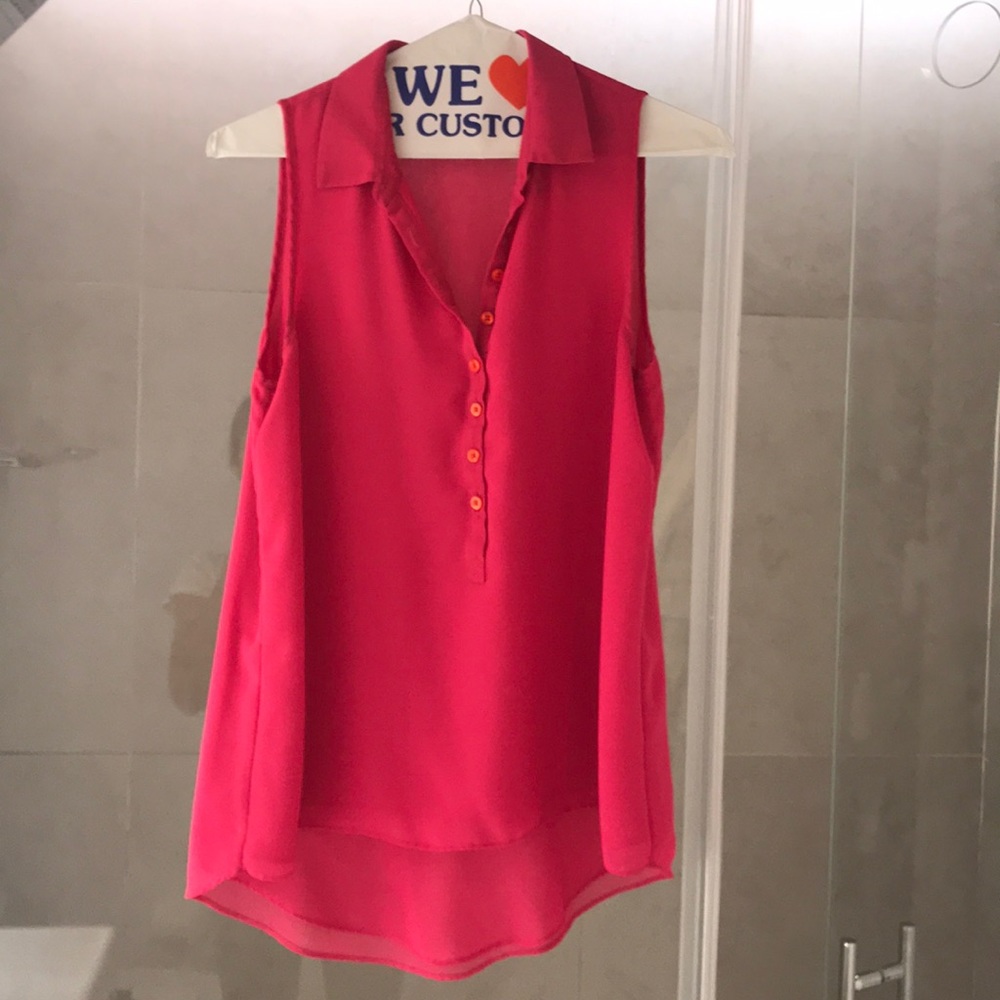Armani Exchange pink sleeveless top